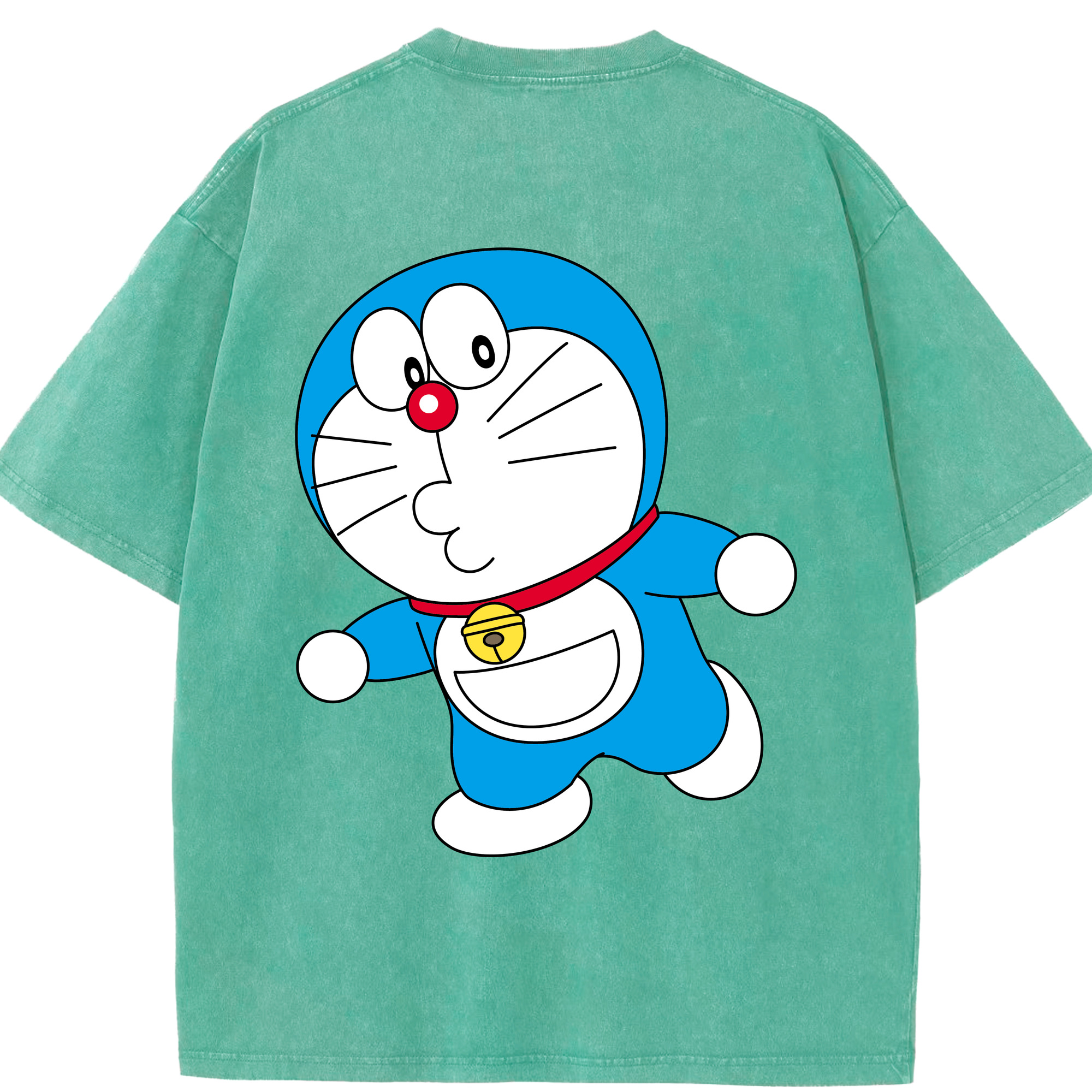 （画像用） ドラえもん Doraemon 綿100% ヴィンテージ風 半袖Tシャツ（背面プリント）